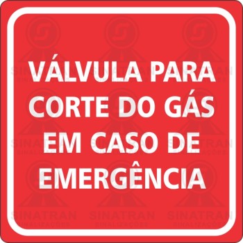 Válvula para corte do gás em caso de emergência 